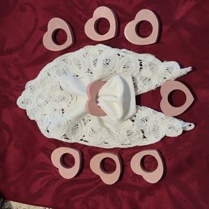Country Pink Heart Knapkin Rings